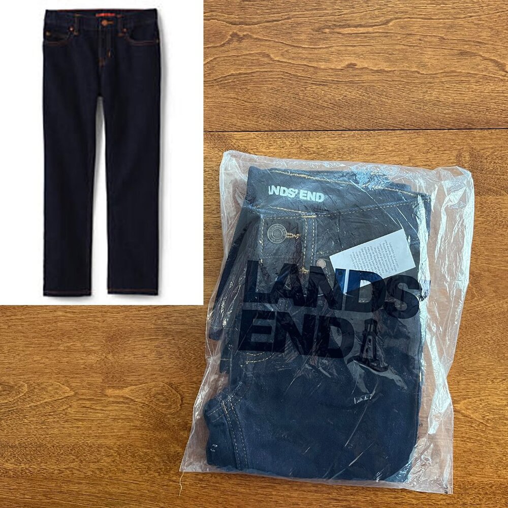 Lands' End dark wash jeans 5 NWT